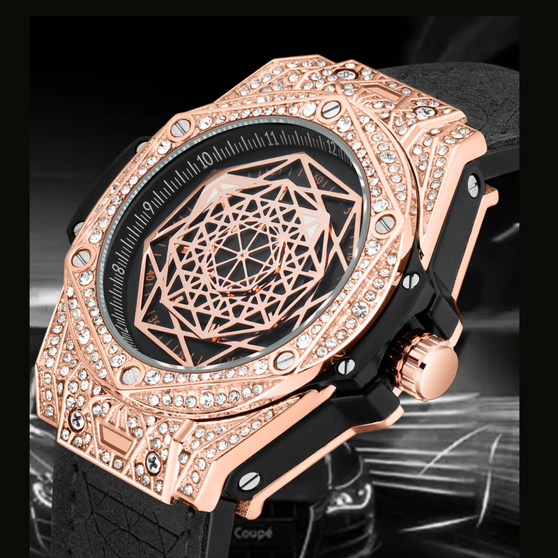 PINTIME/Pinshi cross-border fashion full diamond watch men's live broadcast popular quartz watch waterproof manufacturer direct sales_voghion.com