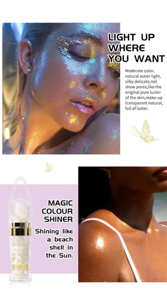 Fairy Highlighter Pat Puder Ganzkörperaufhellung, natürliches dreidimensionales Konturrouge Elfenpuder Perlglanz-Glitzerpuder_voghion.com