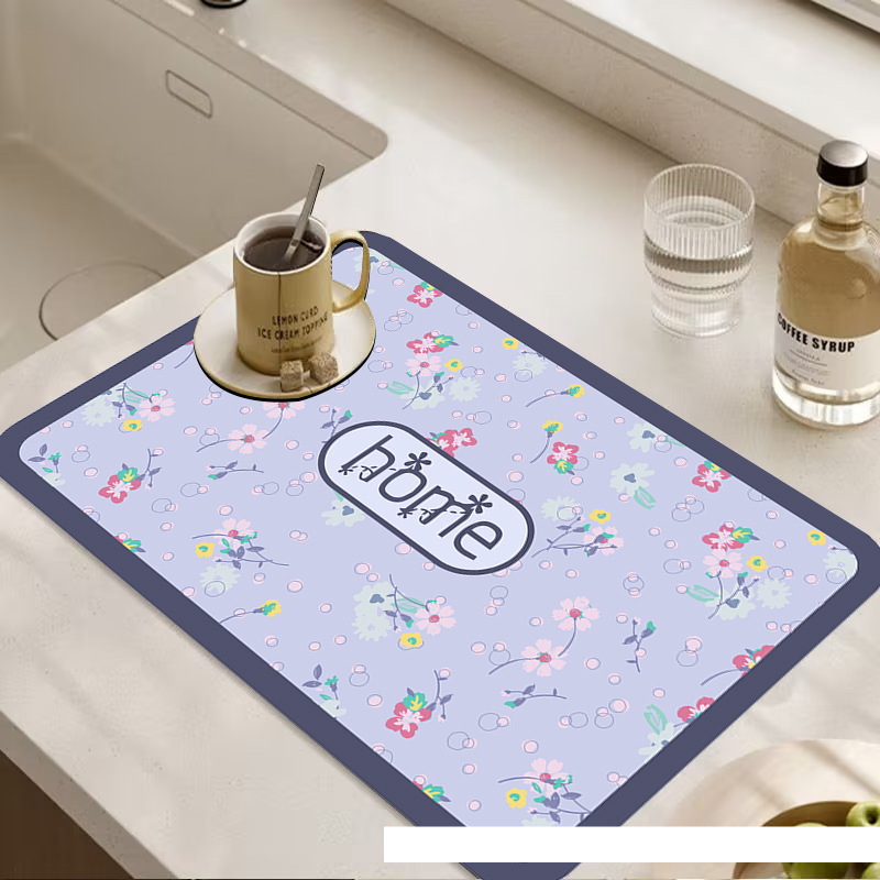 Diatom Mud Kitchen Drain Mat Countertop Absorbent Table Mat Home Cup Dish Drying Mat Anti-Slip Anti-Stain Dining Table Mat_voghion.com
