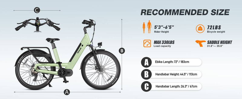 tilan L5 Urban Commuter Elektrofahrrad 26" Elektrofahrrad für Erwachsene 500W, Drehmomentsensor E-Bikes mit Pedal AssisVit_voghion.com