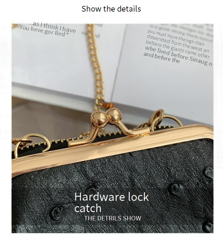 Torebka damska na jedno ramię, wzór strusia, mała torebka typu crossbody, tekstura popularna_voghion.com