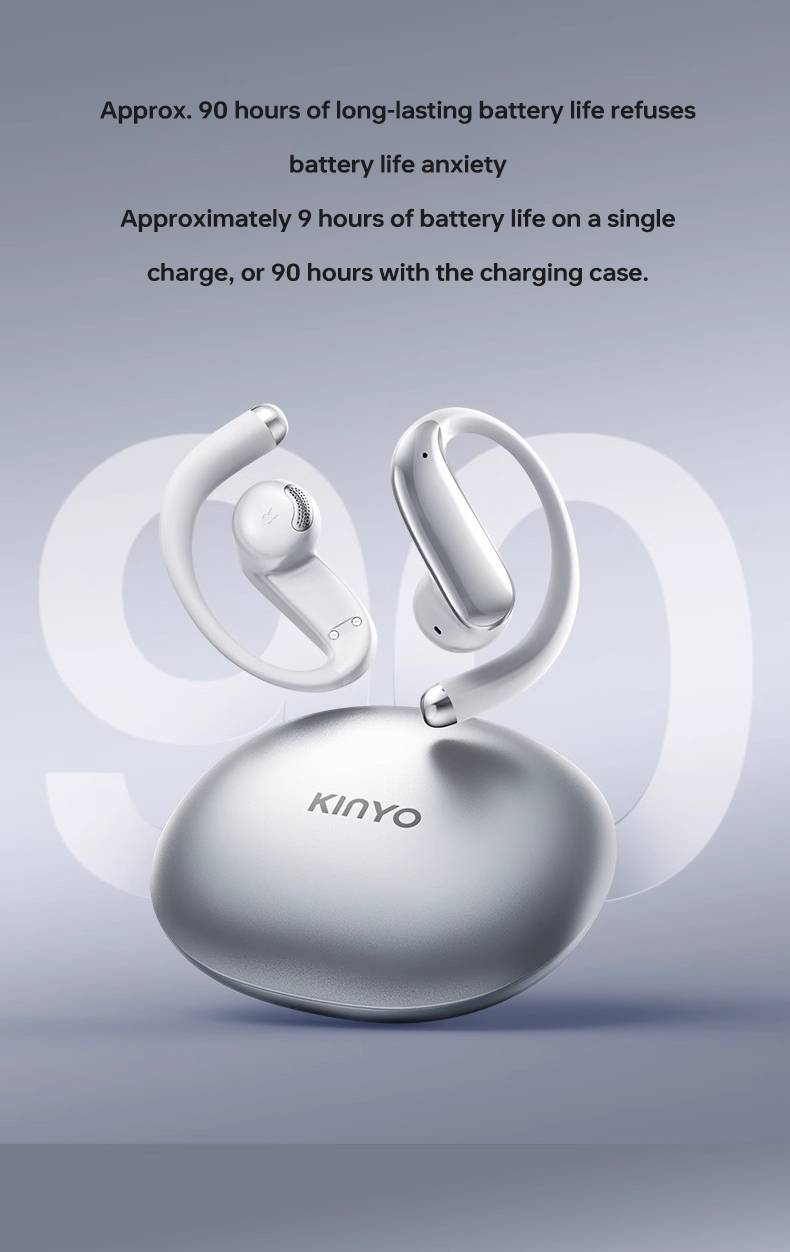 S06 Open Ear Headphones: 13mm Drivers, ENC, 90H Playtime, IPX6, 4-Point Support, Flash Connect_voghion.com