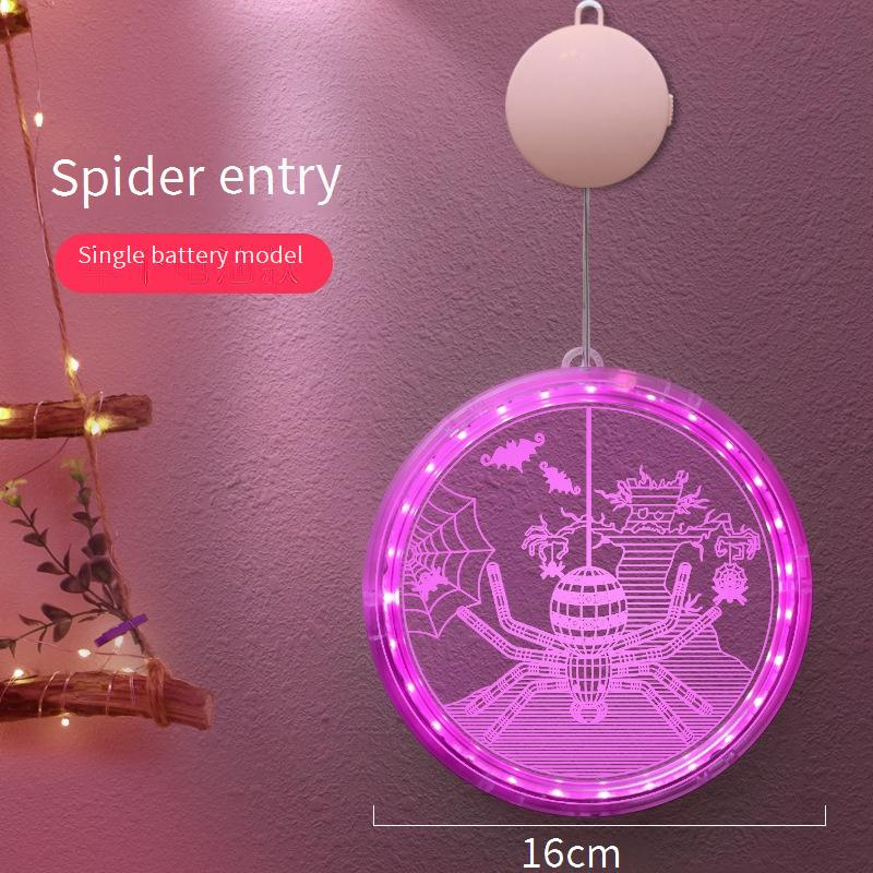 Luci LED per Halloween - Decorazioni spettrali viola/bianco caldo per feste, casa e bar (zucca, fantasma, scheletro, ragno, spaventapasseri)_voghion.com