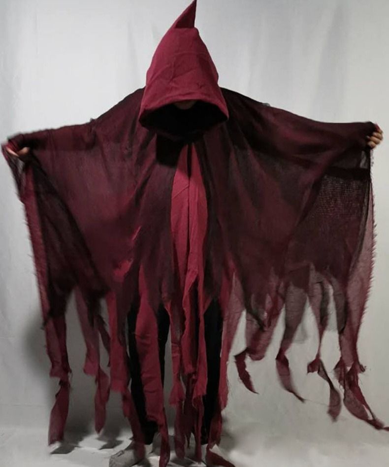 Halloween Cloak Costume Adult Hooded Cloak Haunted House Haunted Party Wizard Grim Reaper Dress Up Costume_voghion.com
