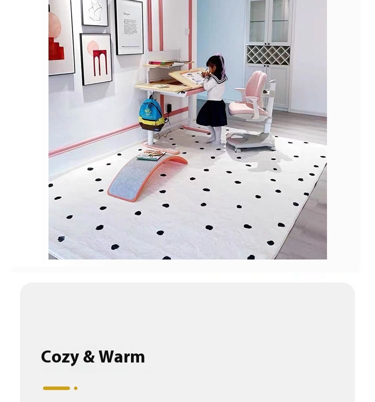 Tappeto moderno geometrico in finta lana – Tappeto in morbido poliestere per soggiorno e camera da letto (strisce, stelle, pois marocchini)_voghion.com