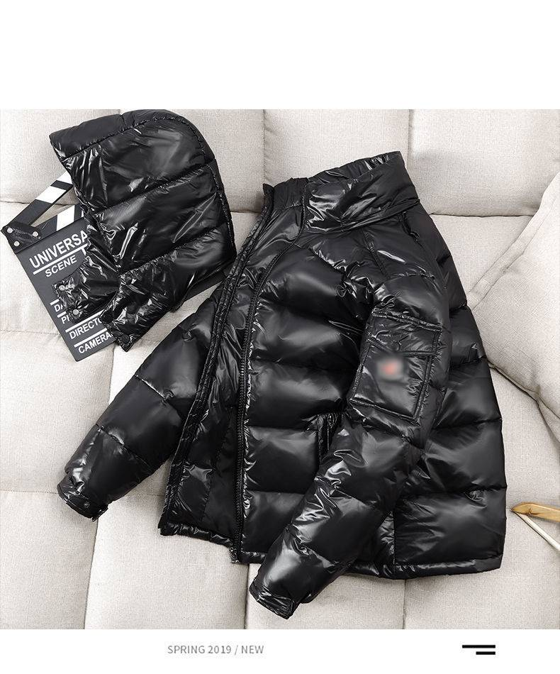 Winterjacke aus PU-Leder für Herren – Leichter Steppmantel mit abnehmbarer Kapuze, wasserabweisend und stylisch für die Freizeit_voghion.com