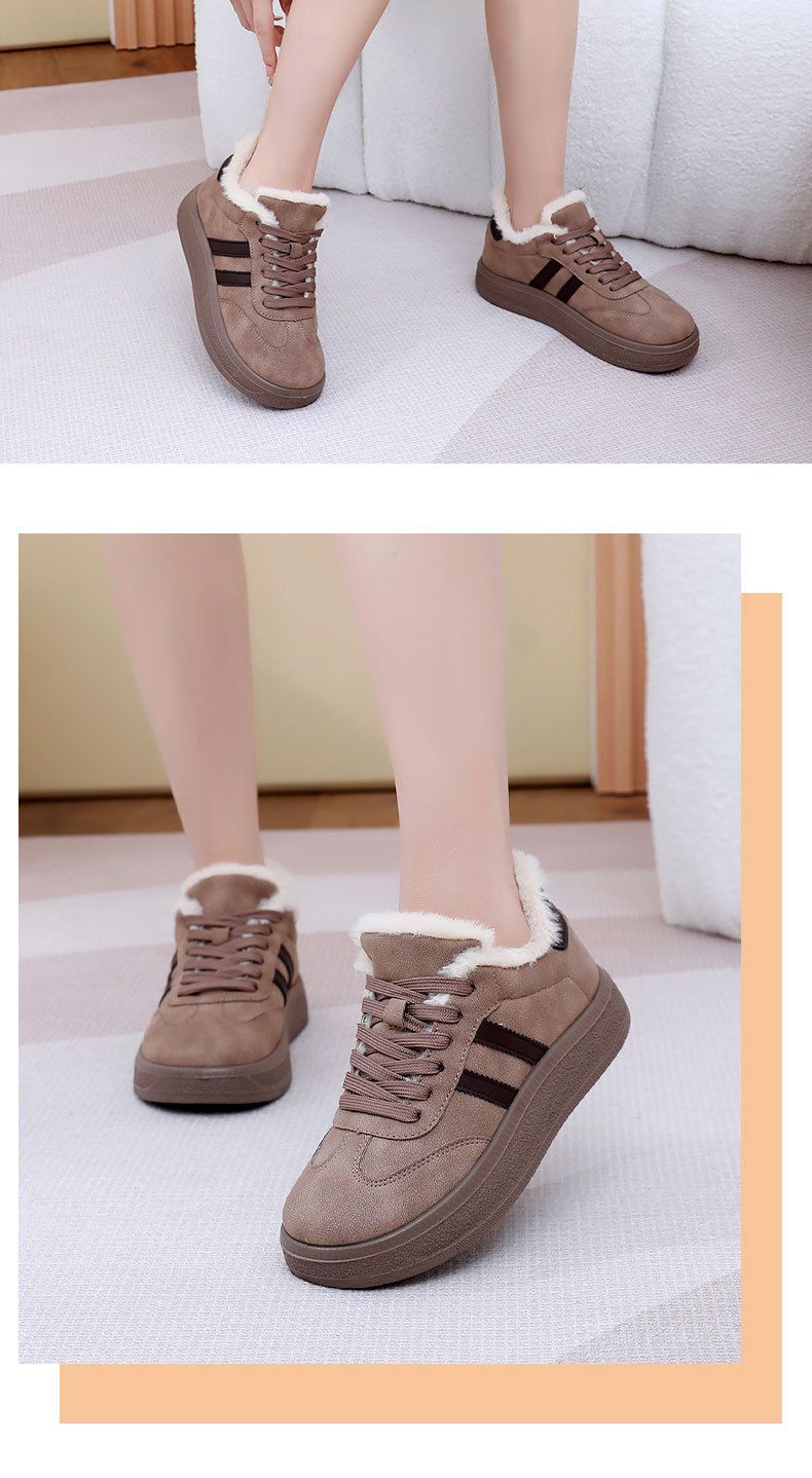 Women's 2025. Winter New Style Fleece And Thickened Front Lace-up German Training Shoes Bread Shoes_voghion.com