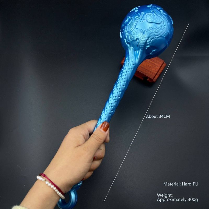 Nezha erobert das Meer – Ao Bings Perlenmuschel-Schlüsselanhänger & Waffenreplik, Sammlerstück aus Zinklegierung (7 cm/12 cm/34 cm, Ozeanblau)_voghion.com