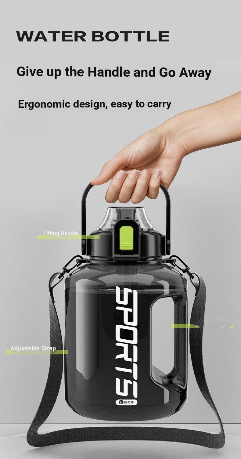 Tazza d'acqua di grande capacità, per uomo e donna, portatile, per sport, fitness, pancia, Dundong, secchio, tazza spaziale in plastica_voghion.com