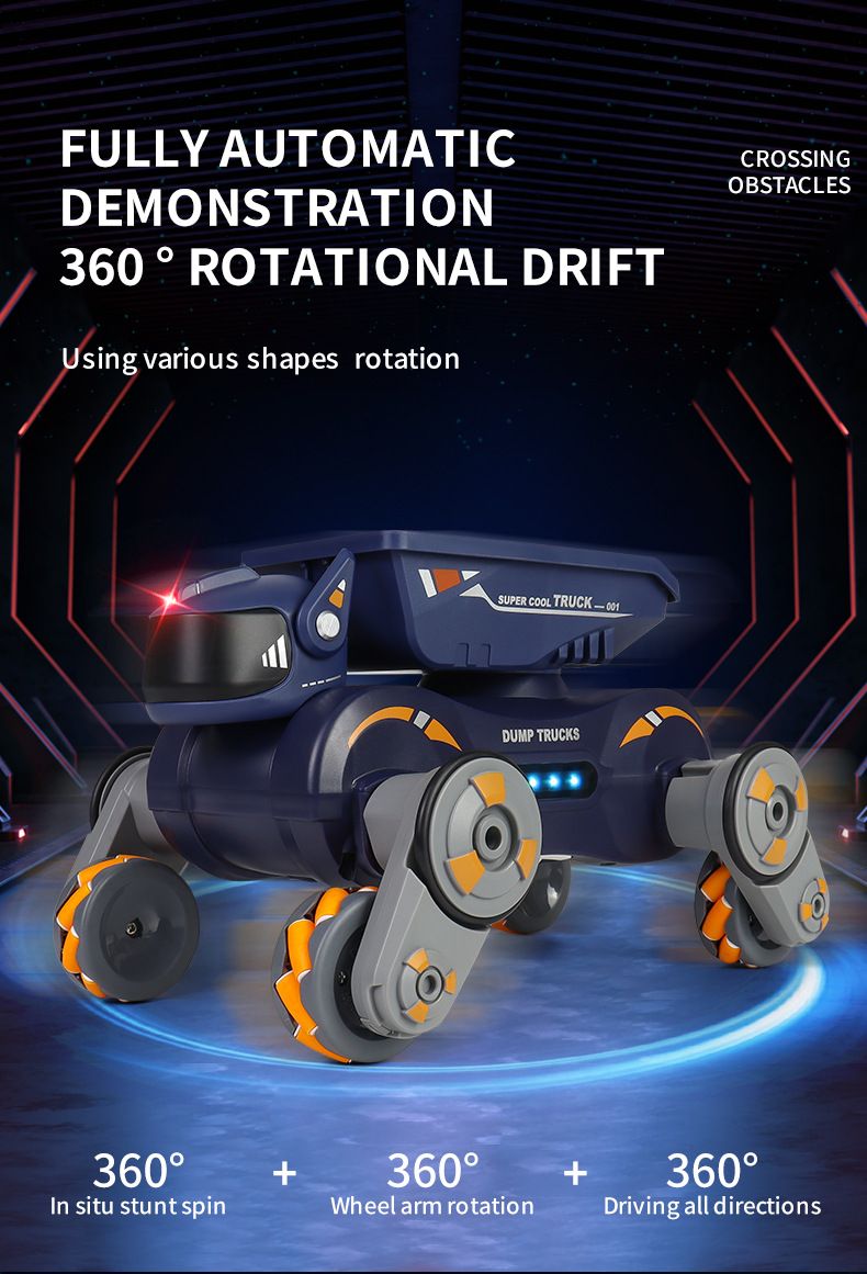 2.4G RC Stunt Robot Hond - Elektronisch Huisdier Speelgoed met Armzwaai, Spray, Geluids- en Lichteffecten voor Jongens (Afstandsbediening Slimme Robot Auto)_voghion.com