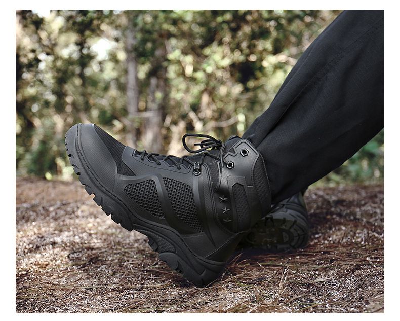 Herbst und Winter, rutschfeste Stahlklaue, große militärische Outdoor-Kletter-High-Top-Bergsteigerstiefel für Herren_voghion.com