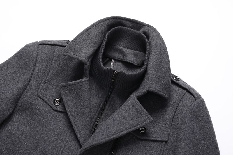 Men's Wool Blend Overcoat – Single-Breasted Long Coat With Belt (30% Wool, Winter-Ready, Business Casual) – Grey/Black/Camel/Navy/Coffee_voghion.com
