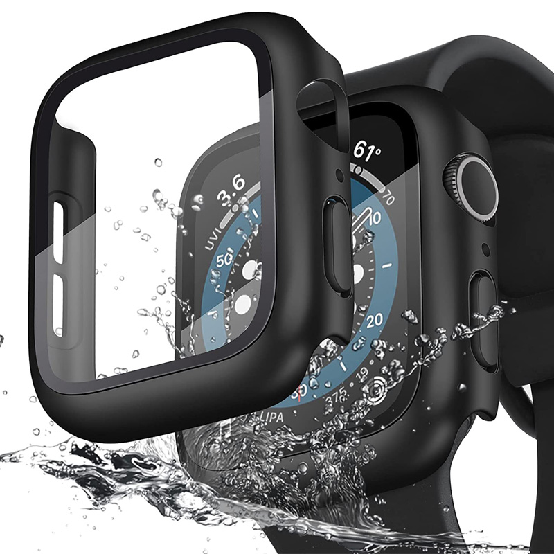 Gehärtetes Glas + Abdeckung für Apple Watch 41 mm, 45 mm, 44 mm, 40 mm, 42 mm, 38 mm, PC-Stoßstange, Displayschutzfolie für iWatch-Serie 6, 5, 4, 3, 7, 8_voghion.com