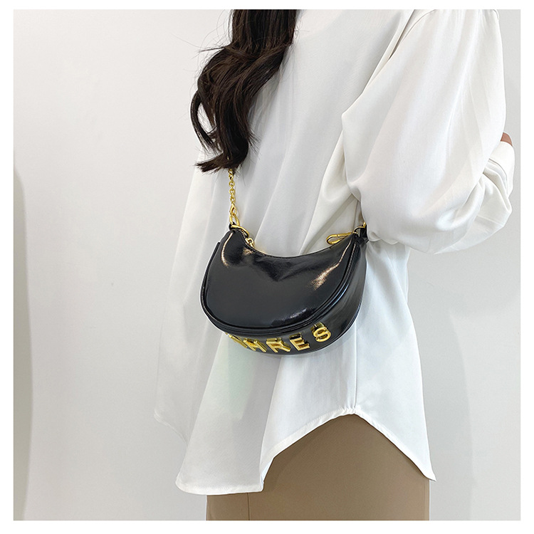 French Semicircular Niche Design Handbag for Women 2024 New High-end Mirror Chain Shoulder Bag Versatile Crossbody Bag_voghion.com