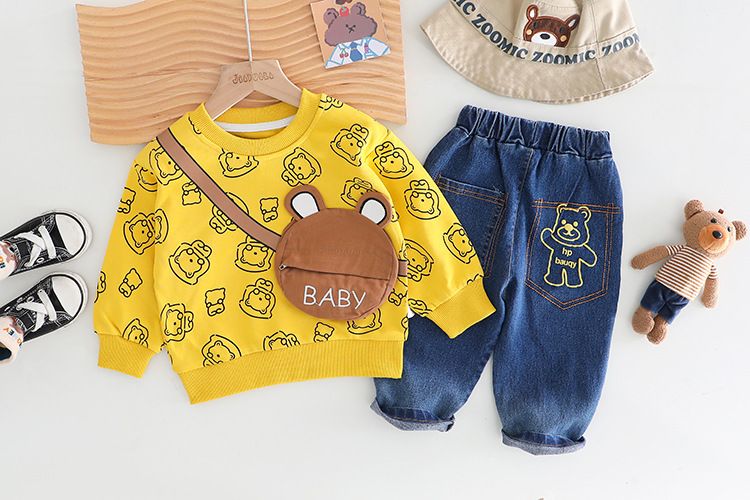 Set di abbigliamento 2024: abbigliamento primaverile e autunnale stampato in stile western per bambini, felpa con cappuccio a maniche lunghe con dinosauro per ragazzi, due_voghion.com