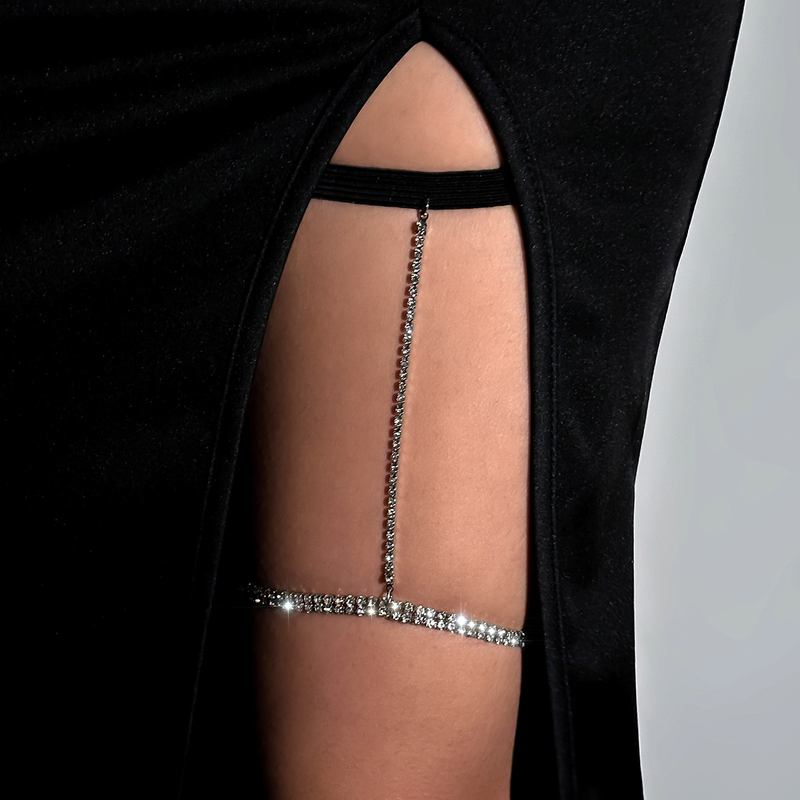 Europäischer und amerikanischer Schmuck, süß und cool, lässig, Strass-Strand-Beinkette, elastisches Band, Nachahmung von Perlen, sexy Beinkette_voghion.com