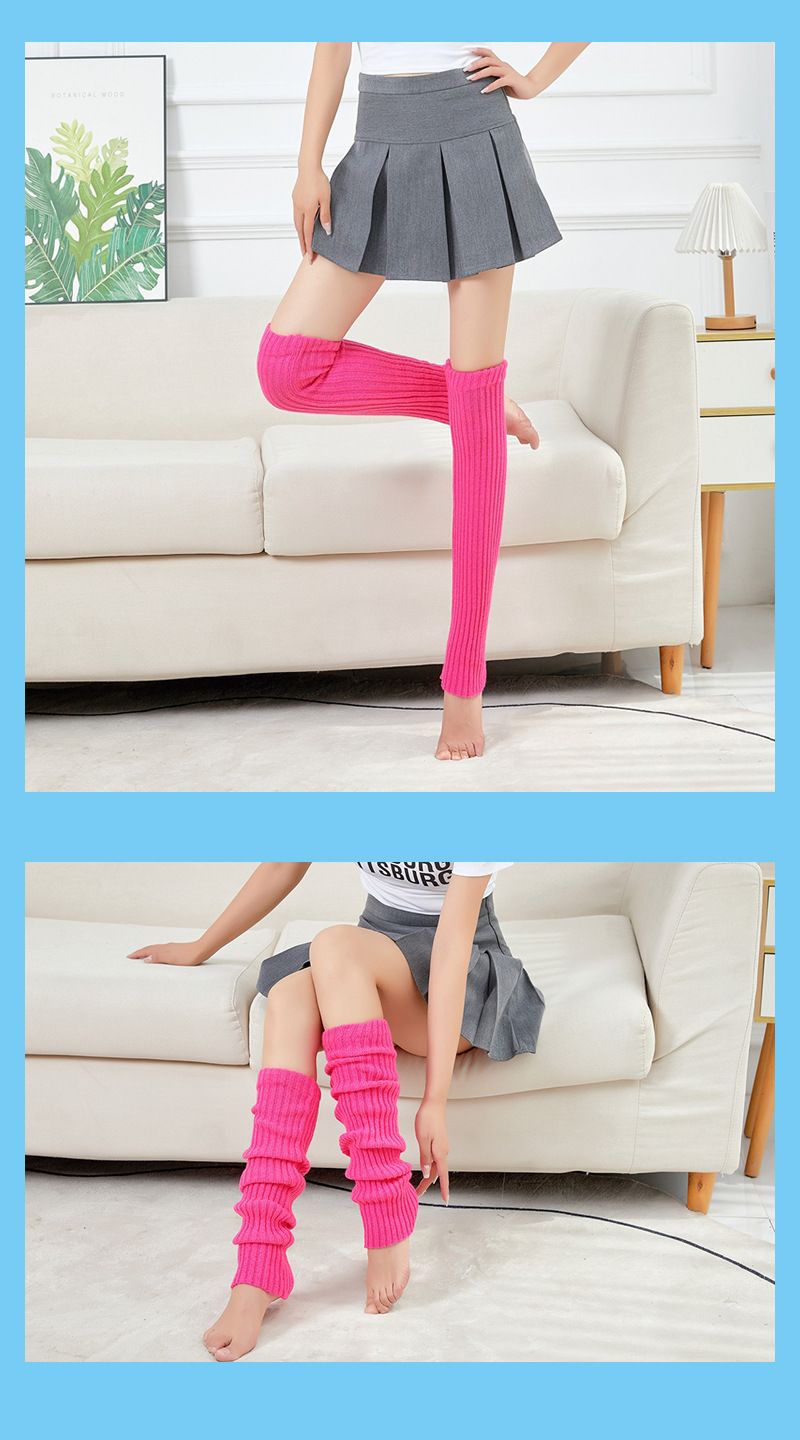 Efterår og vinter varme uldsokker knæ 50 cm yoga dansesokker knæbeskyttere_voghion.com