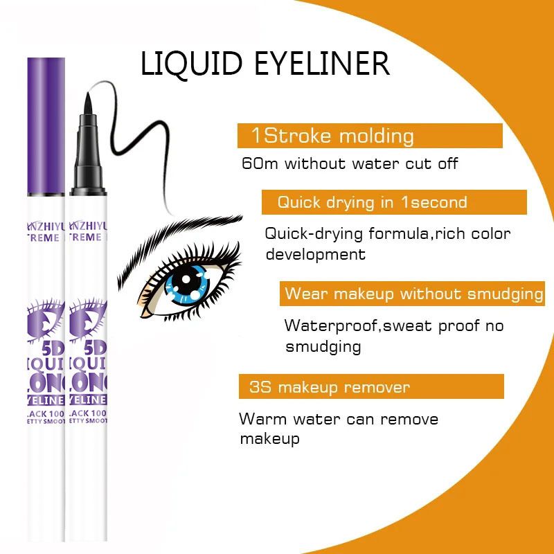 Explosive Eyeliner Waterproof, quick-drying, oil-resistant, non-smilling, long-lasting ultra-fine black liquid Eyeliner Liquid Eyeliner_voghion.com