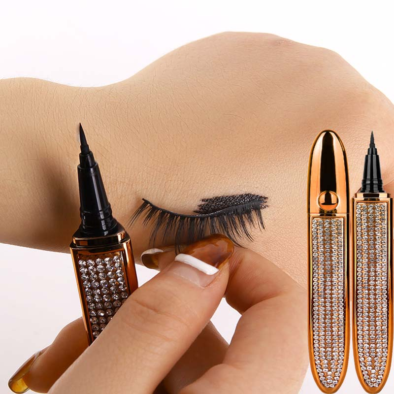 Wasserdichter, selbstklebender Wimpern-Eyeliner-Stift, langlebiger, klebstofffreier, nicht magnetischer, schnell trocknender Wimpernaufkleber-Eyeliner-Stift_voghion.com