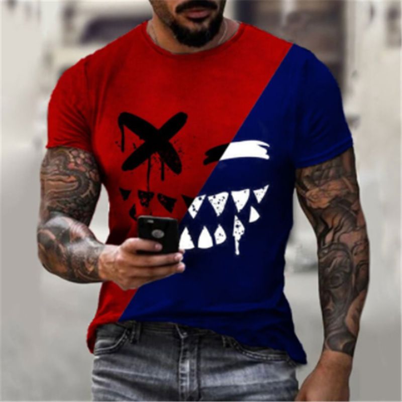 Sommer Neues lustiges trendiges kreatives kurzärmeliges T-Shirt für Männer_voghion.com