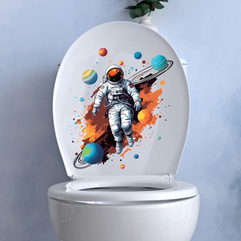 Ofer astronaut PVC toilet frosted 50 sets of electrostatic wall stickers_voghion.com