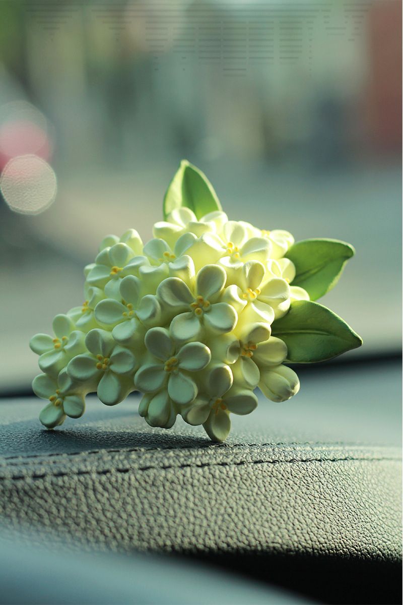 Osmanthus-kiinnitteinen aromaterapiahoitoaine, ilmanpoistoaukko, hajuvesi, koristeellinen, laajeneva tuoksukivi, kukka, auton sisustus_voghion.com