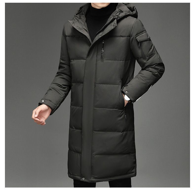 Men's Detachable Collar Winter Coat – Thick Warm Jacket With Removable Hood, Long Sleeve, Black & Gray (Single/Multi-Piece Options)_voghion.com
