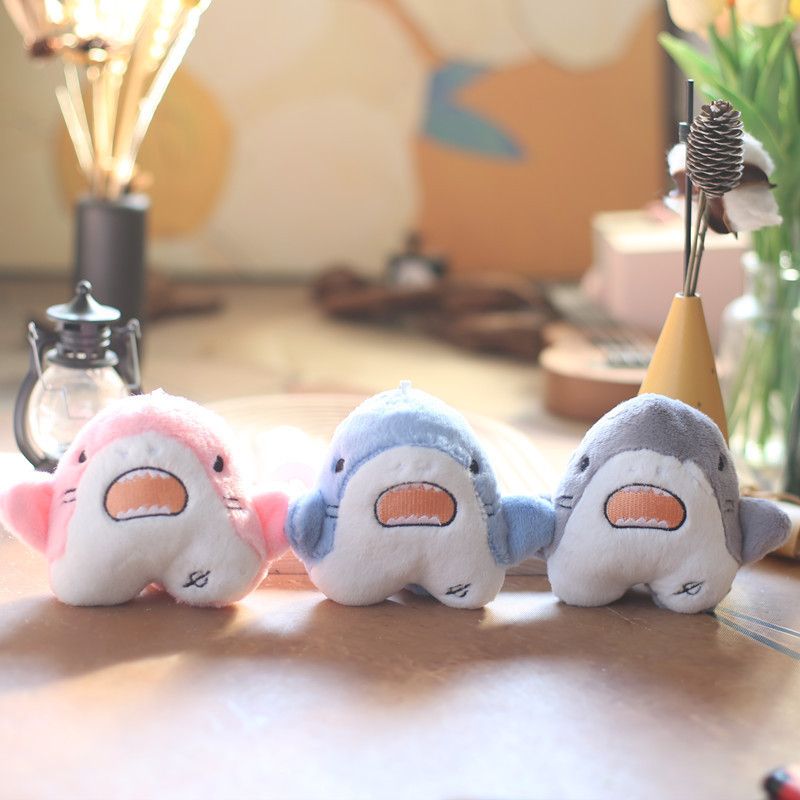 Soft Plush Adorable Shark Keychain Cute Ocean Animal Bag Toy Charm Stuffed_voghion.com