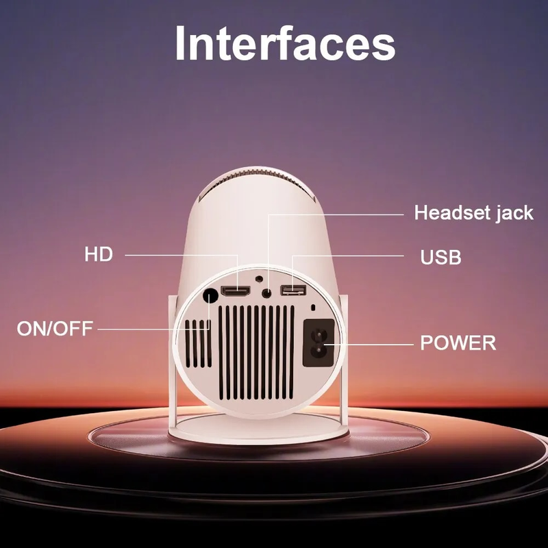 HY300 Projektor 4K Android 11 Dual Wifi6 200 ANSI Allwinner H713 Bluetooth 5.0 1080P 1280*720P Heimprojektor_voghion.com