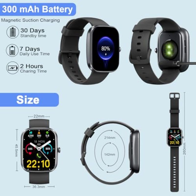 Smart Watch 1.91 Smartwatch For Men Women Answer Make Call Fitness Tracker With 120+ Sport Modes IP68 Waterproof Heart Rate Spo_voghion.com