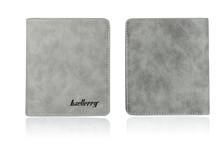 Men's wallet short student retro frosted two fold vertical new wallet_voghion.com