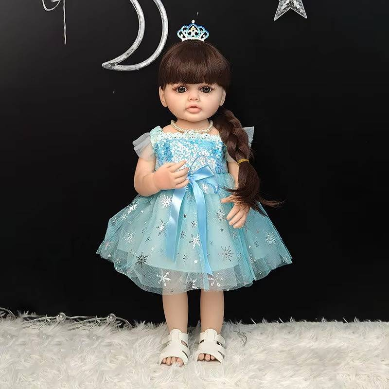 55cm Standing DuDu Simulation Doll Girl Princess Dressing Up Game Toy Reborn Dolls Soothing Baby Doll Children Christmas Gift_voghion.com