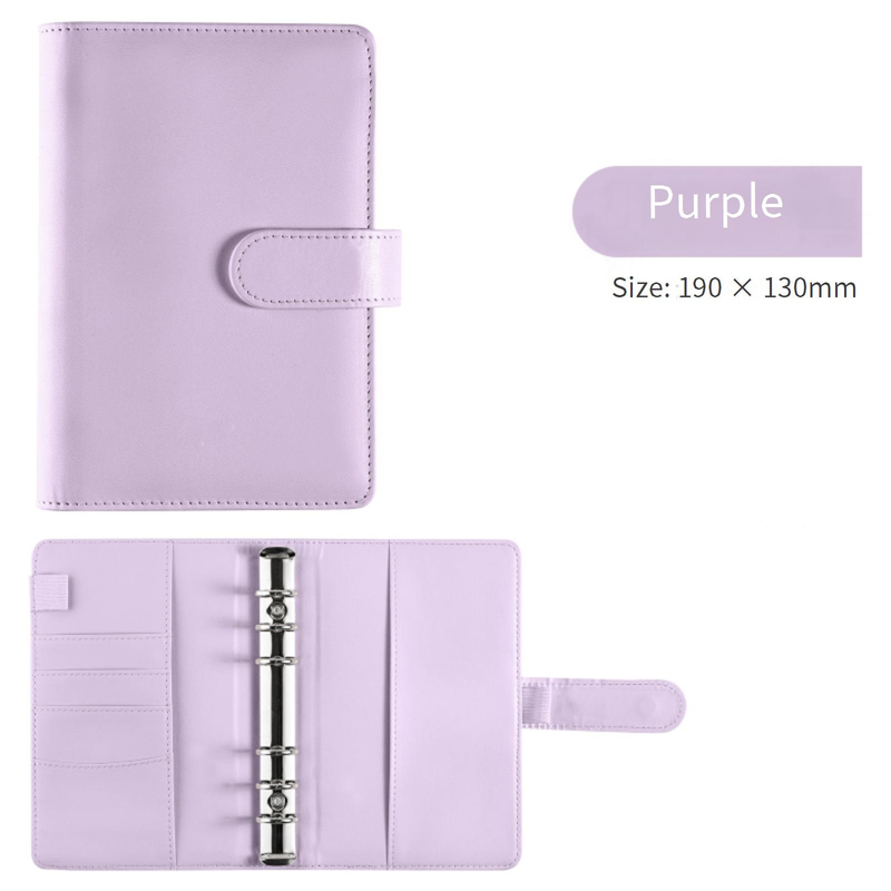 A5 Pastel PU Leather Binder Notebook – Refillable Planner With Zipper Pocket, Card Slots & Cash Holder – Premium Lined Journal For Work_voghion.com