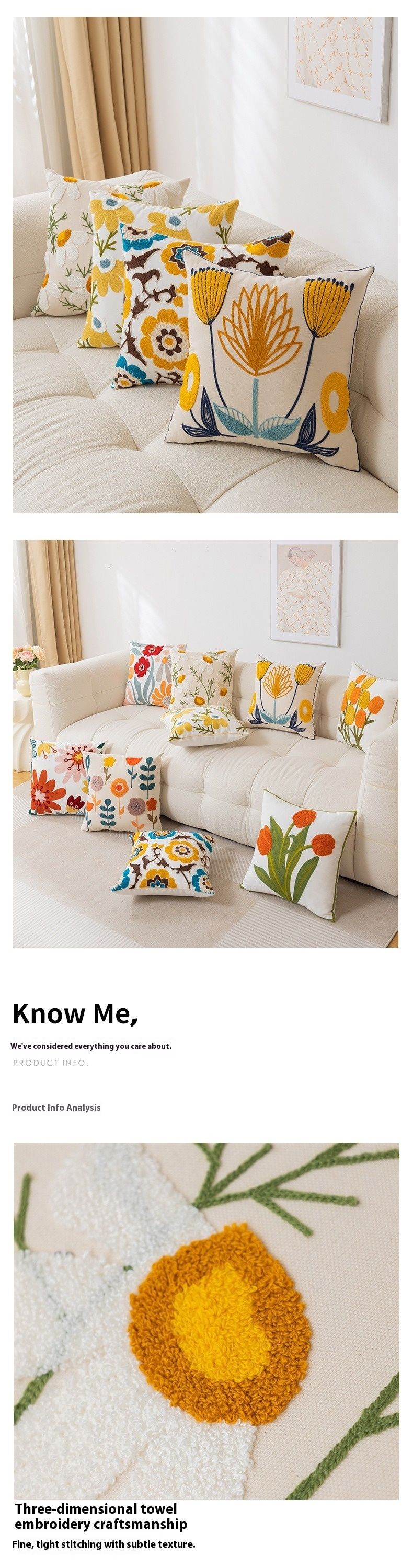 Nowoczesny, minimalistyczny zestaw poszewek na poduszki – dekoracyjna poszewka na poduszkę w stylu boho z kwiatowym wzorem 45x45 cm do sofy i salonu_voghion.com