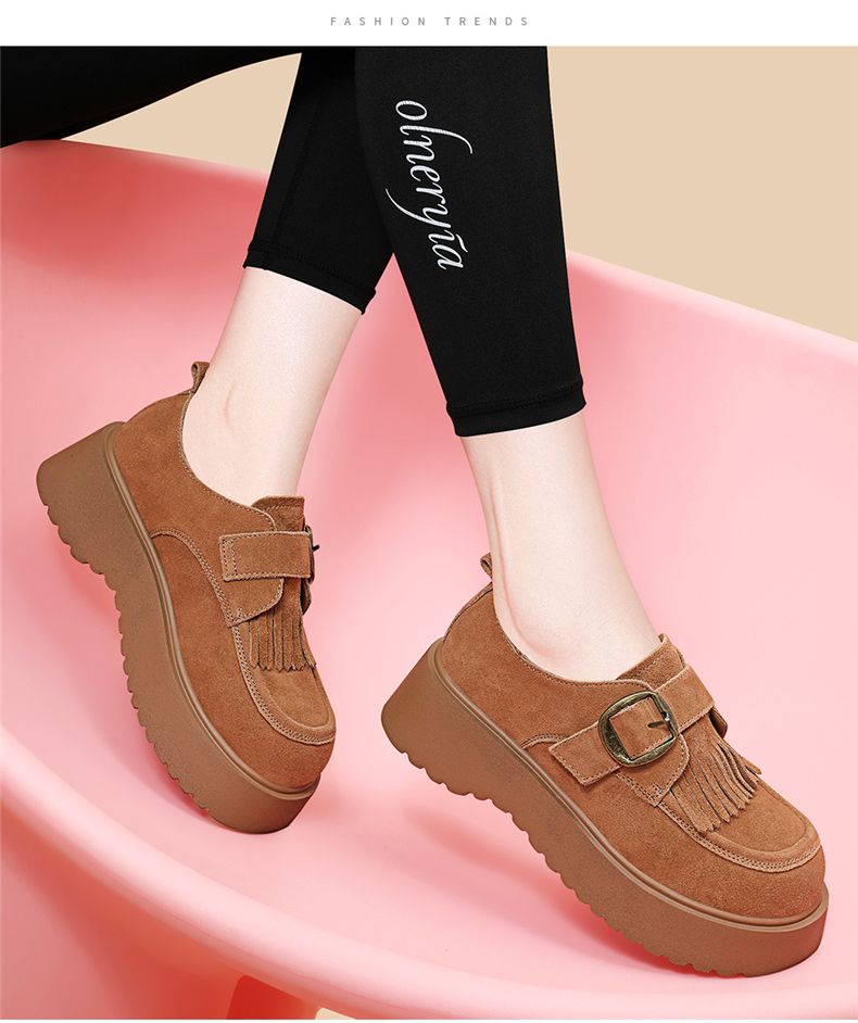 English Style Little Leather Shoes, Height Increasing, Small-sized Mary Jane Style Shoes._voghion.com