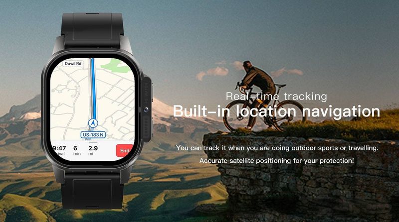Smartwatch – 4G LTE-Anrufe, GPS-Tracking, Herzfrequenzmesser, wasserdicht, AMOLED-Display, Unisex-Outdoor-Sportuhr_voghion.com