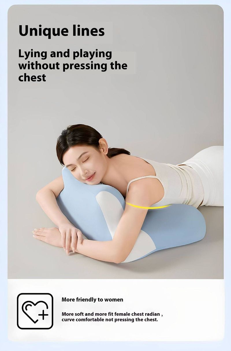 Slow Rebound Memory Foam Pillow – Ergonomic Desk & Side Sleeper Pillow For Office Nap, Gaming, And Phone Watching (Blue/Aurora Blue/Silver Grey)_voghion.com