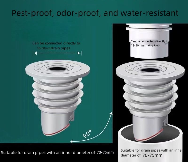 Abflusssiphon Adapter Kanalrohr Anti-Geruch Rückfluss Küche Waschmaschine Silikon Dichtung Ring Abflussrohr_voghion.com