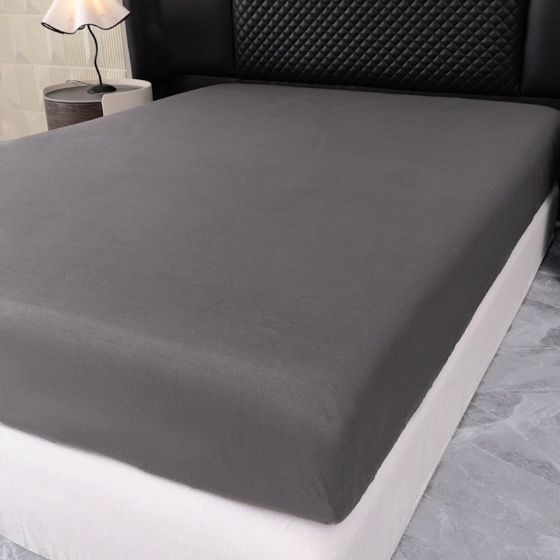 Solid Color Fitted Mattress Protector - Waterproof & Dustproof (Elastic Deep Pocket Hypoallergenic Breathable Fabric Universal Size)_voghion.com
