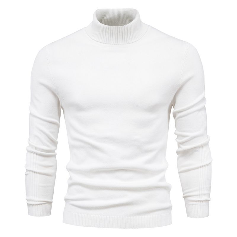 Herfst Winter Nieuwe Effen Kleur Pullover Hoge Hals Heren Casual Gebreide Trui_voghion.com