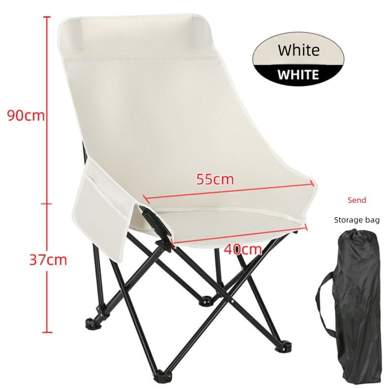 Sedia da campeggio e pesca pieghevole portatile con schienale alto per esterni, sedia da spiaggia per il tempo libero_voghion.com