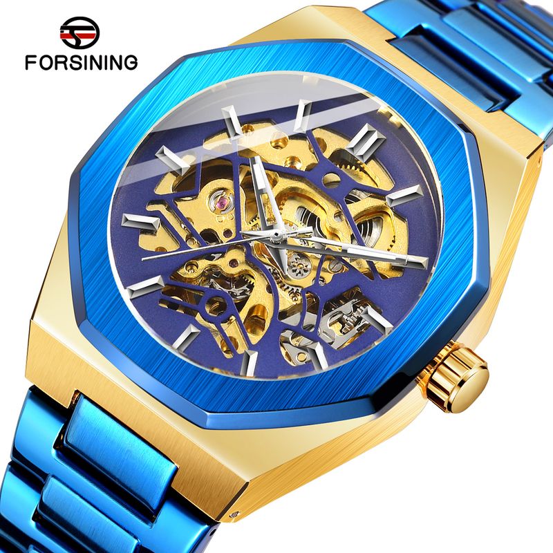 Montre mécanique automatique squelette tendance pour homme avec fonction heure universelle, boîtier en acier inoxydable de 41 mm, verre minéral, bracelet en alliage_voghion.com