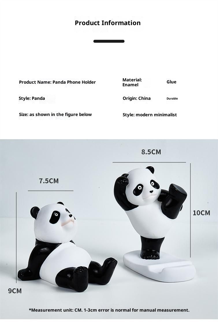 New Fun Plastic Cartoon Panda Desktop Phone Stand Creative Gift Decoration Peripheral Small Ornament_voghion.com
