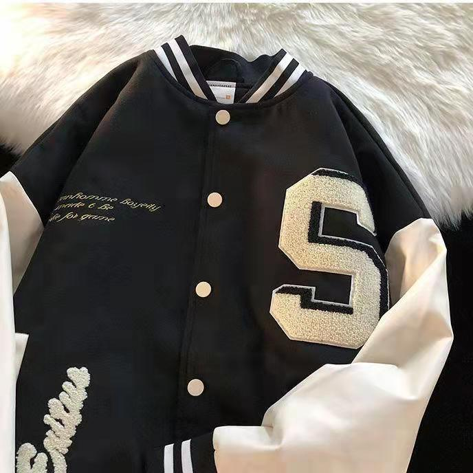 Jachetă bomber verde de primăvară și toamnă, model retro, jachetă bărbătească, elegantă, brodată, uniformă de baseball pentru cupluri_voghion.com