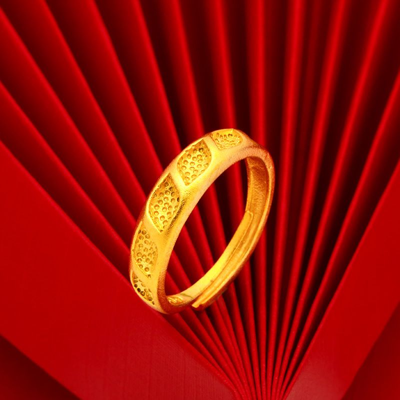 Bagues de couple réglables en cuivre plaqué or avec motif floral paon, style vietnamien, plusieurs styles_voghion.com