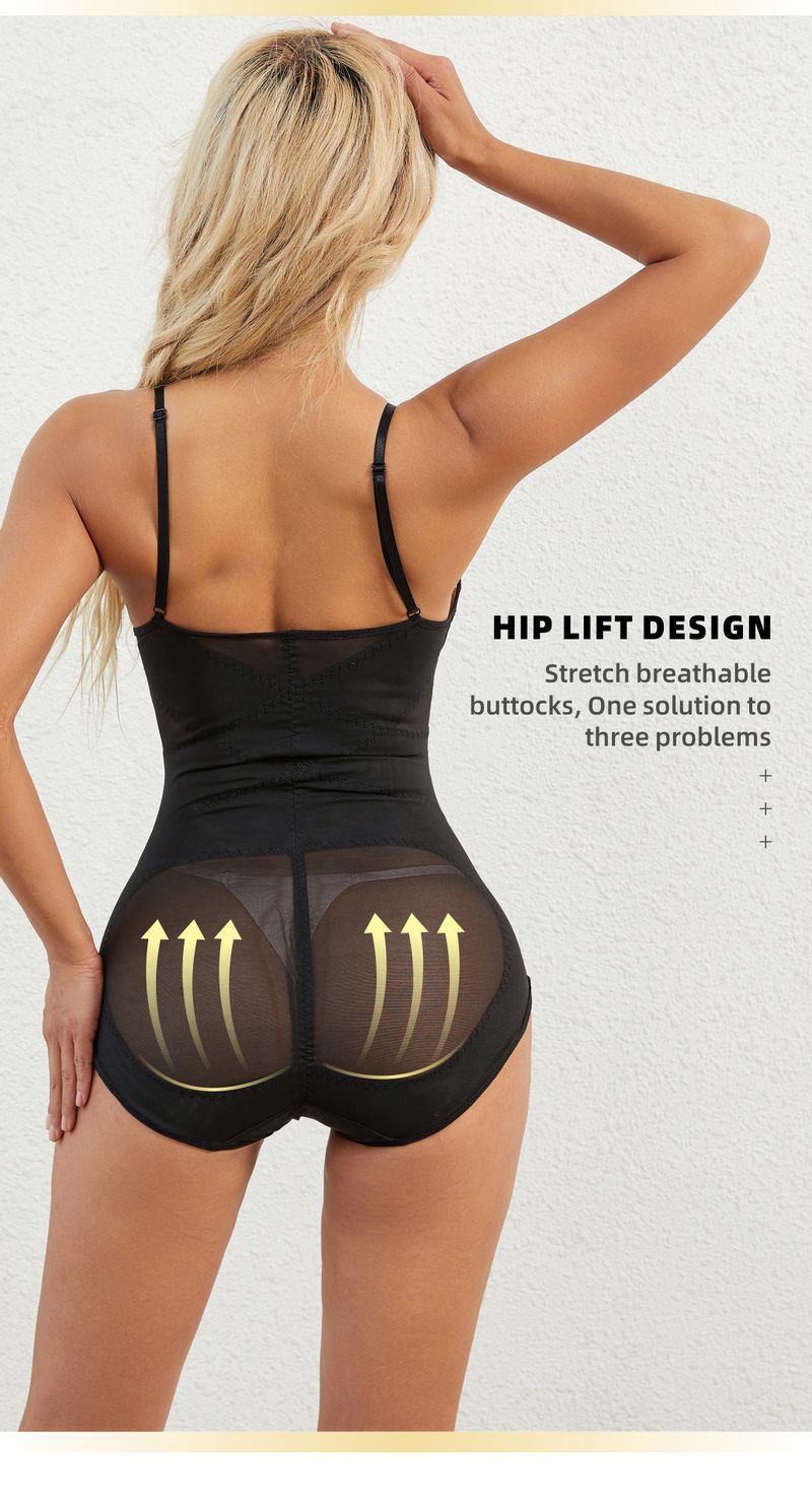 Shapewear-Body für die Zeit nach der Geburt – Verstellbarer Bauchweg- und Bruststütz-Ganzkörperformer für Damen – Figurformender Kompressionsgürtel (Schwarz/Nude)_voghion.com