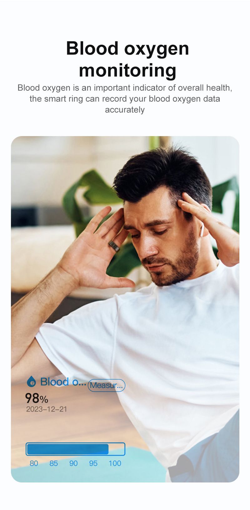 R02 Smart Ring Impermeabile Pressione Ossigeno nel sangue Monitoraggio del sonno Monitoraggio della frequenza cardiaca Fotografia Modalità multi sport_voghion.com