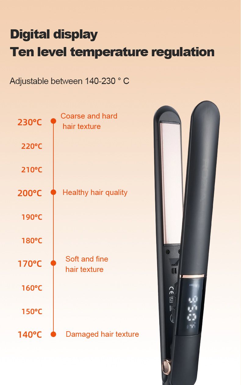 Neues Modell, flacher Haarglätter, nicht schädigendes 2-in-1-Glätt- und Lockeneisen mit doppeltem Verwendungszweck_voghion.com