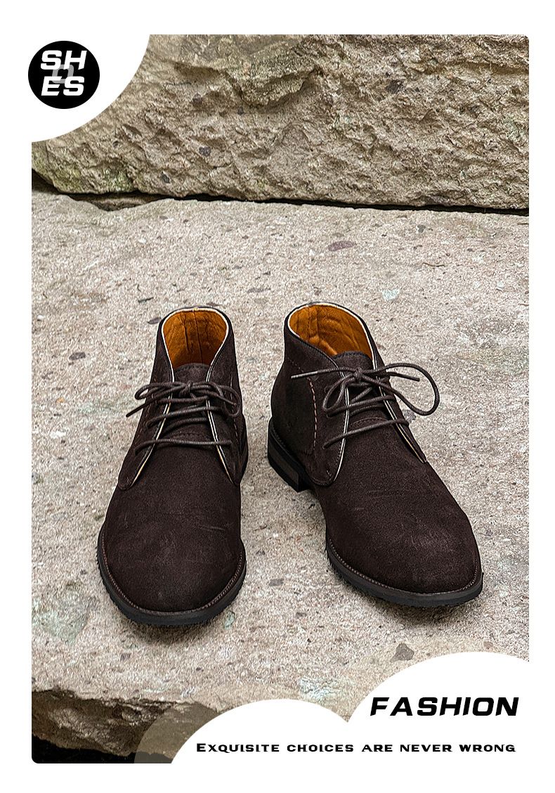 Wind wasserdichte Wildleder-Kurzstiefel mittlere Hilfe Retro Herrenstiefel Martin Boots_voghion.com