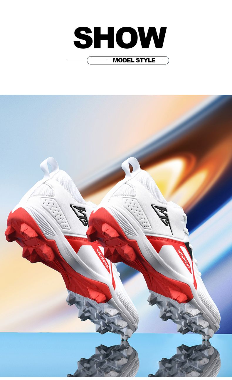 Men's Soccer Rugby Shoes, Baseball Shoes With Full Super Movable Surface + MD Rubber Sole_voghion.com